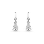 Fehér arany csepp baba fülbevaló fehér cirkónia kövekkel - BF71