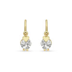 Arany szivecskés baba fülbevaló fehér cirkónia kövekkel - BF93