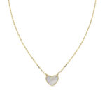 Arany női nyaklánc fix szív medállal állítható hosszúsággal (42/45 cm) - L5S