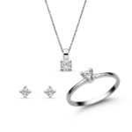 Női fehér arany ékszer szett cirkónia kövekkel - SZETT309FC