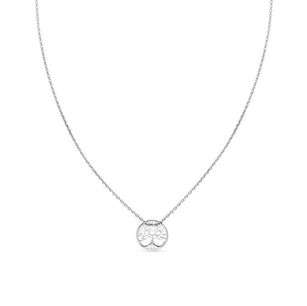 Fehér arany női nyaklánc csúszkáló életfa medállal állítható hosszúsággal (42/45 cm) - L2F