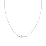 Fehér arany női nyaklánc kereszt medállal állítható hosszúsággal (42/45 cm) - L3F