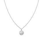 Fehér arany női nyaklánc fix kerek medállal állítható hosszúsággal (42/45 cm) - L4F