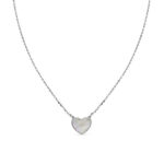 Fehér arany női nyaklánc fix szív medállal állítható hosszúsággal (42/45 cm) - L5F