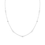 Fehér arany női nyaklánc végtelen jel díszítéssel állítható hosszúsággal (42/45 cm) - L7F