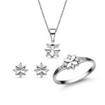 Női fehér arany ékszer szett cirkónia kövekkel - SZETT308FC