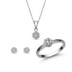 Női fehér arany ékszer szett cirkónia kövekkel - SZETT347FC