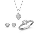 Női fehér arany ékszer szett cirkónia kövekkel - SZETT356FC