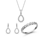Női fehér arany ékszer szett cirkónia kövekkel - SZETT369FC