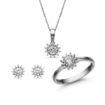 Női fehér arany ékszer szett cirkónia kövekkel - SZETT370FC