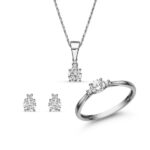 Női fehér arany ékszer szett cirkónia kövekkel - SZETT371FC