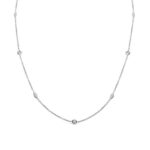 Fehér arany női nyaklánc cirkónia kövekkel állítható hosszúsággal (42/45 cm) - L8F