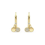 Arany cseresznyés gyerek fülbevaló fehér cirkónia kövekkel - GYF53