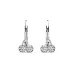 Fehér arany cseresznyés gyerek fülbevaló fehér cirkónia kövekkel - GYF61