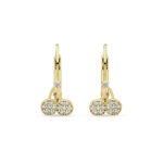 Arany cseresznyés gyerek fülbevaló fehér cirkónia kövekkel - GYF63