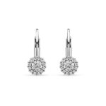 Fehér arany sok köves gyerek fülbevaló fehér cirkónia kövekkel - GYF71